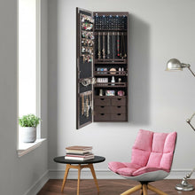 Load image into Gallery viewer, Modern Minimalist Wall-Mounted Mirrored Jewelry Cabinet with Lock
