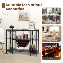 Load image into Gallery viewer, Costway Industrial Style Bar and Wine Cabinet with USB Ports and Wine Rack - Suitable for Restaurant and Bar
