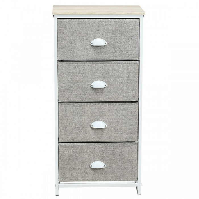 Removable Non-Woven Fabric 4-Drawer Bedside Cabinet Storage Chest