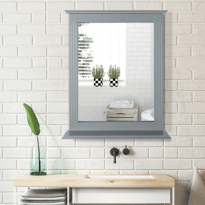 Bathroom Wall-Mounted Mirror with Shelves