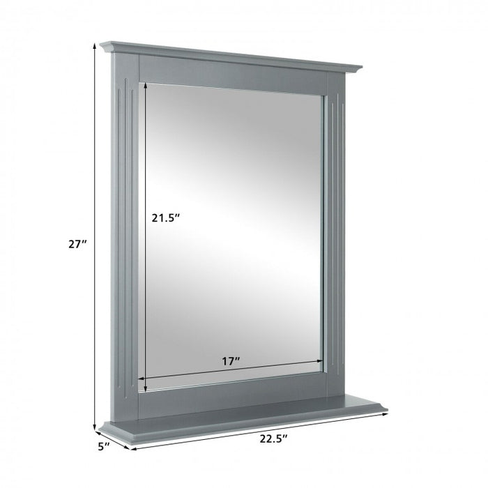 Bathroom Wall-Mounted Mirror with Shelves