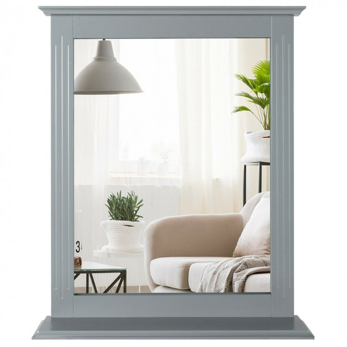 Bathroom Wall-Mounted Mirror with Shelves
