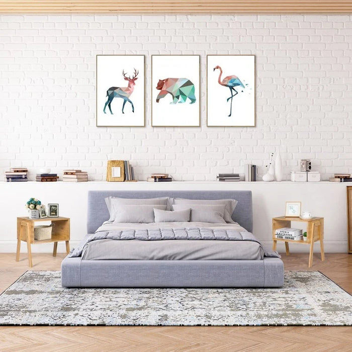 Costway Wooden Side Table Sofa End Table Nightstand 2-Piece Set - Suitable for Living Room and Bedroom