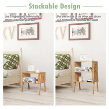 Load image into Gallery viewer, Costway Wooden Side Table Sofa End Table Nightstand 2-Piece Set - Suitable for Living Room and Bedroom
