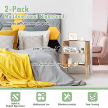 Load image into Gallery viewer, Costway Wooden Side Table Sofa End Table Nightstand 2-Piece Set - Suitable for Living Room and Bedroom
