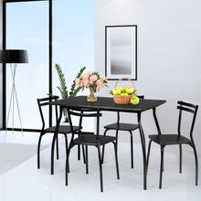 Load image into Gallery viewer, Black Modern Dining Room Sets - 5-Piece Set with 4 Chairs - Suitable for Restaurant
