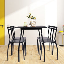 Load image into Gallery viewer, Black Modern Dining Room Sets - 5-Piece Set with 4 Chairs - Suitable for Restaurant
