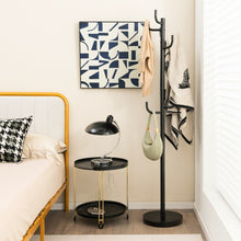 Load image into Gallery viewer, Black Metal Coat Rack with Hooks - Storage Organizer for Bedroom and Dormitory
