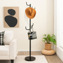 Load image into Gallery viewer, Black Metal Coat Rack with Hooks - Storage Organizer for Bedroom and Dormitory
