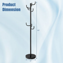 Load image into Gallery viewer, Black Metal Coat Rack with Hooks - Storage Organizer for Bedroom and Dormitory
