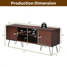 Load image into Gallery viewer, Vintage Brown 65-inch TV Stand with 2 Doors
