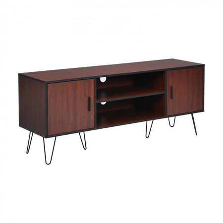 Vintage Brown 65-inch TV Stand with 2 Doors