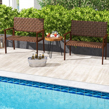 Load image into Gallery viewer, Outdoor Patio Garden Bench with Backrest - Rubberwood Double Leisure Chair

