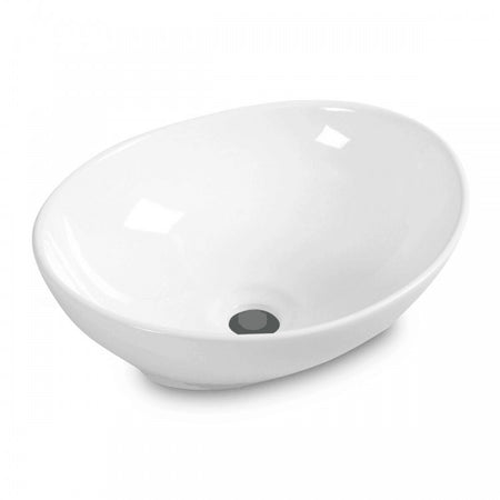 Modern Minimalist Oval White Ceramic Sink Basin for Bathroom
