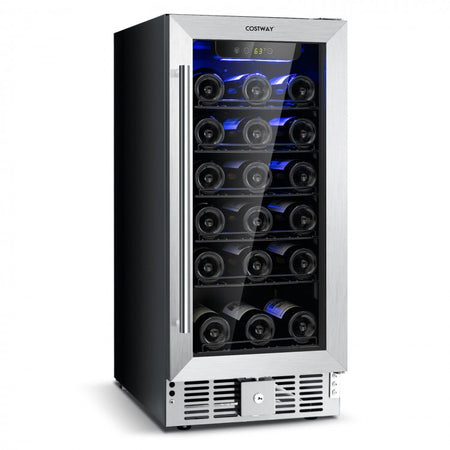 Costway Bar Cabinet with Wine Fridge and Smart Temperature Memory - Suitable for Restaurant and Kitchen
