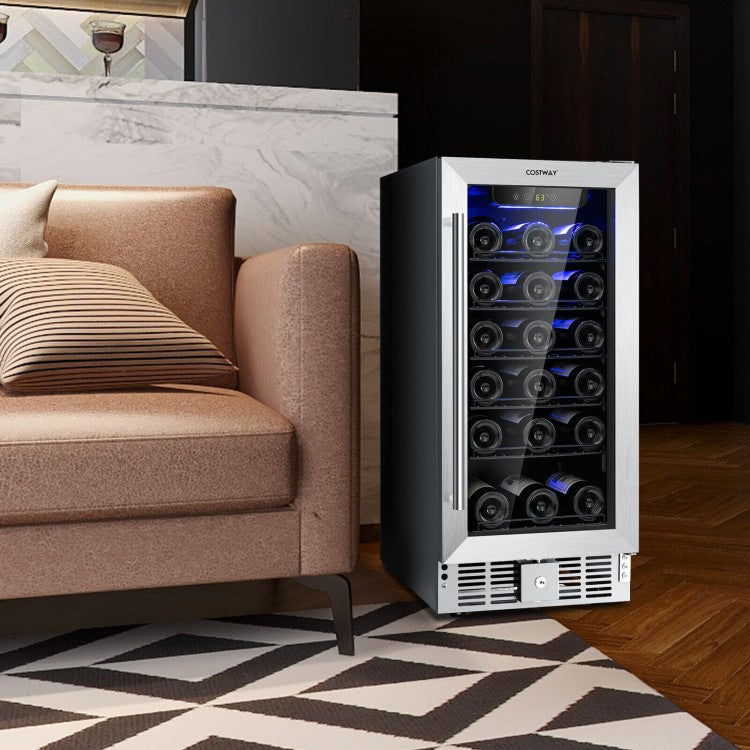 Costway Bar Cabinet with Wine Fridge and Smart Temperature Memory - Suitable for Restaurant and Kitchen