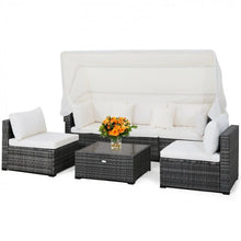 Load image into Gallery viewer, Costway Outdoor Furniture with Canopy Sofa Set and Retractable Top - Suitable for Backyard and Garden
