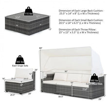 Load image into Gallery viewer, Costway Outdoor Furniture with Canopy Sofa Set and Retractable Top - Suitable for Backyard and Garden
