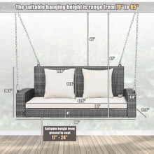Load image into Gallery viewer, Patio Garden 2-Person Hanging Porch Swing
