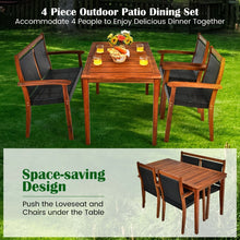 Load image into Gallery viewer, Outdoor 4-Piece Dining Room Set - Includes 1 Long Table, 1 Loveseat, and 2 Armchairs - Suitable for Backyard Gatherings
