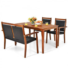 Load image into Gallery viewer, Outdoor 4-Piece Dining Room Set - Includes 1 Long Table, 1 Loveseat, and 2 Armchairs - Suitable for Backyard Gatherings

