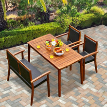 Load image into Gallery viewer, Outdoor 4-Piece Dining Room Set - Includes 1 Long Table, 1 Loveseat, and 2 Armchairs - Suitable for Backyard Gatherings
