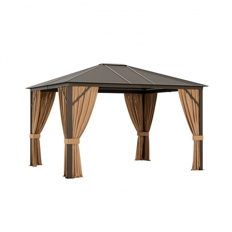 Costway 12x10 ft Outdoor Canopy Gazebo Tent - Suitable for Garden, Camping, Weddings, and Parties