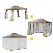 Charger l&#39;image dans la galerie, 10x10 ft Outdoor Gazebo Tent with Netting and Curtains
