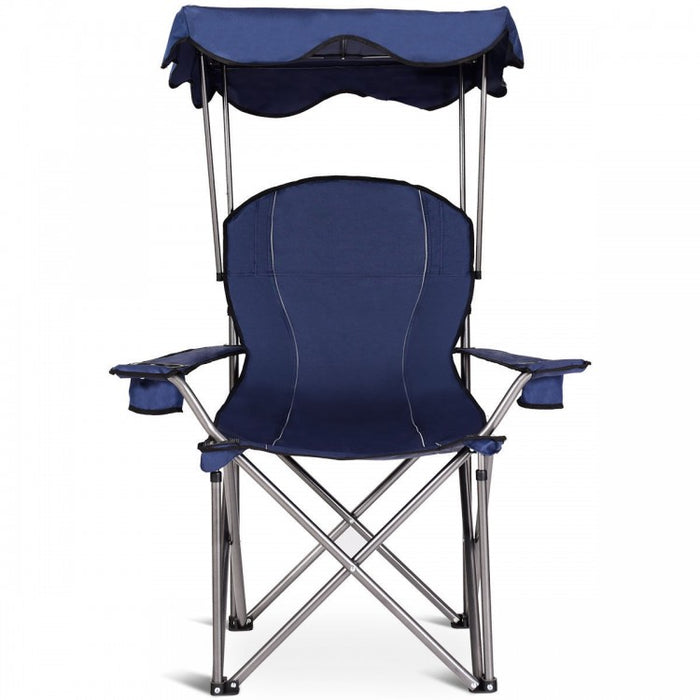 Costway Outdoor Chair with Canopy - Beach Chair and Sunshade Chair Suitable for Camping, Pool, and Beach