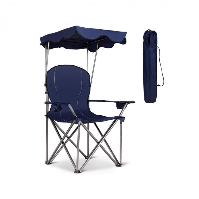 Costway Outdoor Chair with Canopy - Beach Chair and Sunshade Chair Suitable for Camping, Pool, and Beach