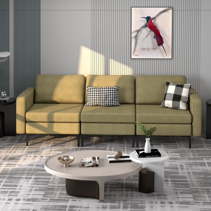 3-Seater Leather Sofa with USB Ports - Living Room Furniture