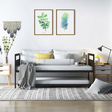 Charger l&#39;image dans la galerie, Costway Industrial-Style Metal Sofa Bed with Pull-Out Trundle
