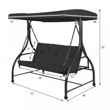 Load image into Gallery viewer, Costway Outdoor 3-Seater Swing Chair with Canopy - Suitable for Garden, Patio, and Porch
