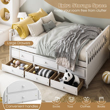 Load image into Gallery viewer, Modern Minimalist White Bed with Drawers, Casters and Sofa Function

