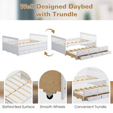 Load image into Gallery viewer, Modern Minimalist White Bed with Drawers, Casters and Sofa Function

