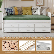 Load image into Gallery viewer, Modern Minimalist White Bed with Drawers, Casters and Sofa Function
