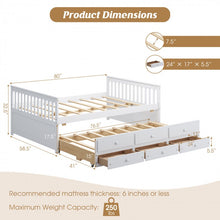 Load image into Gallery viewer, Modern Minimalist White Bed with Drawers, Casters and Sofa Function
