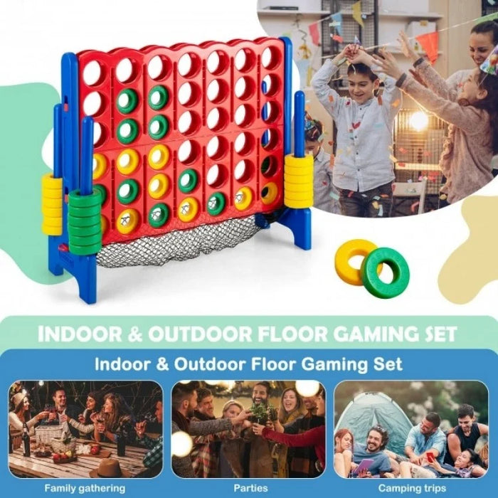 4-in-1 Giant Game Set with Net Storage, Includes 42 Pieces