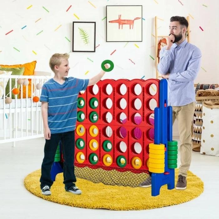 4-in-1 Giant Game Set with Net Storage, Includes 42 Pieces