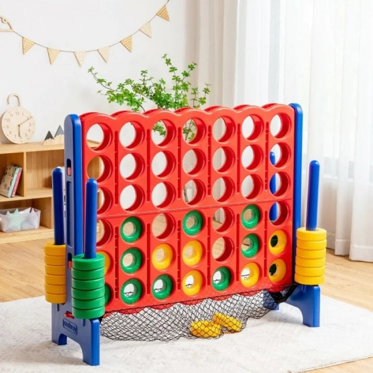 4-in-1 Giant Game Set with Net Storage, Includes 42 Pieces