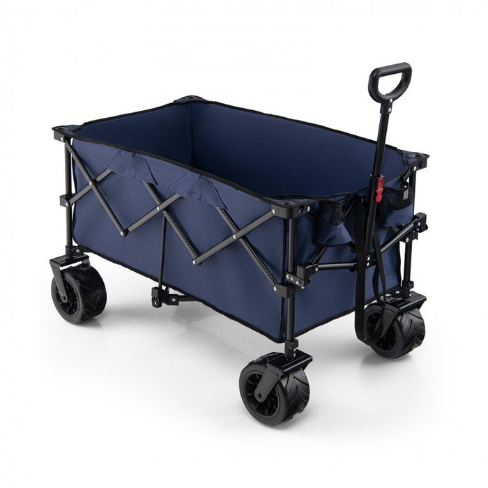 Outdoor Garden Utility Cart with 4 Wheels and Foldable Handle
