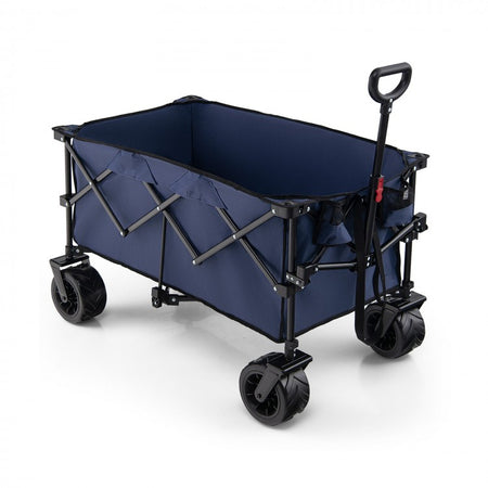 Outdoor Garden Utility Cart with 4 Wheels and Foldable Handle
