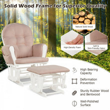 Load image into Gallery viewer, Multifunctional Wooden Glider Rocking Chair Set with Footrest
