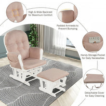 Load image into Gallery viewer, Multifunctional Wooden Glider Rocking Chair Set with Footrest

