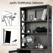 Load image into Gallery viewer, Costway Industrial Style Tall Bar Cabinet with Glass Rack and Adjustable Shelves - Suitable for Restaurant and Cafe Bar
