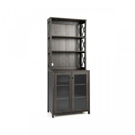 Costway Vintage Bar Cabinet Storage Unit with Adjustable Shelves - Suitable for Restaurant, Kitchen, and Bar