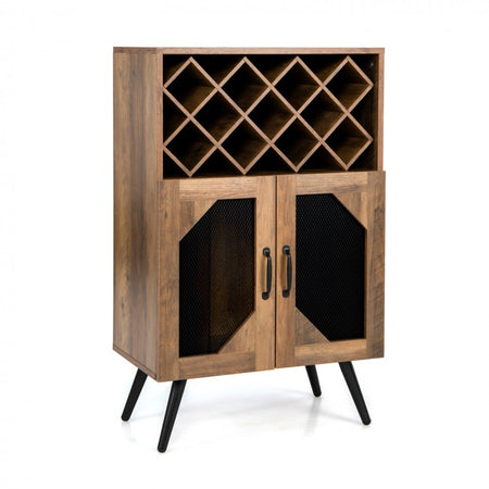 Vintage Buffet Cabinet with Bar Cabinet - Rustic Dining Room & Bedroom Storage Furniture