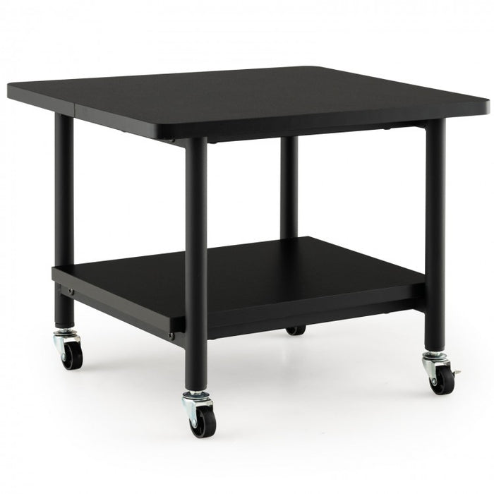 Mobile Printer Stand with Locking Casters and Storage Shelves