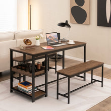 Load image into Gallery viewer, Industrial Vintage 3-Piece Dining Set for 4 People with Wine Rack - Suitable for Restaurant, Café, and Bistro
