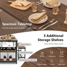 Load image into Gallery viewer, Industrial Vintage 3-Piece Dining Set for 4 People with Wine Rack - Suitable for Restaurant, Café, and Bistro
